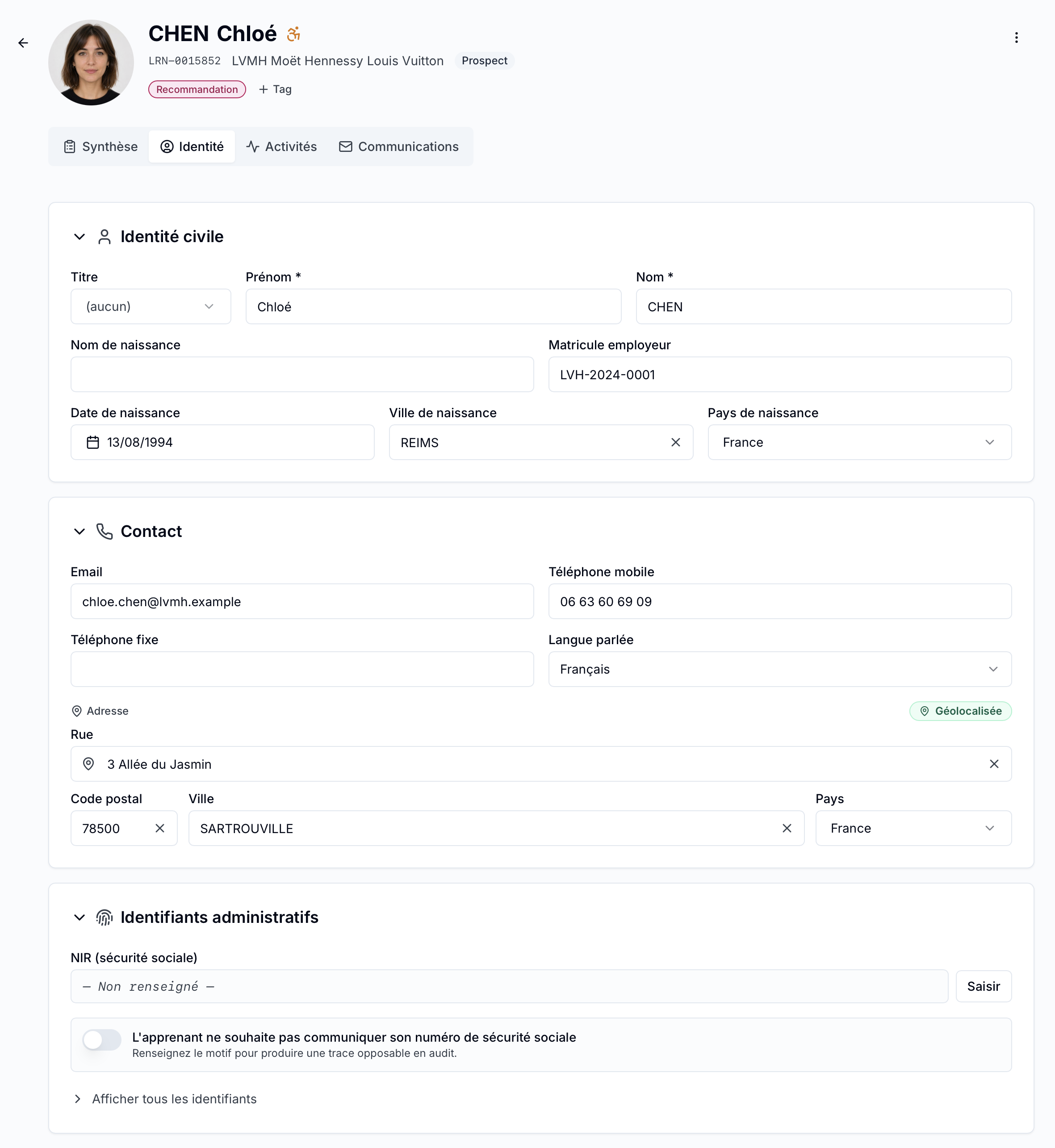 Argalis V2 — Fiche apprenant RGPD